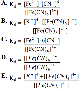 Expression Of Dissociation Constant Kd Of Complex Ion K4 Fe Cn 6 Sarthaks Econnect Largest Online Education Community