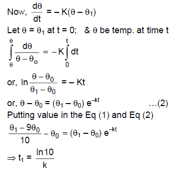 A hot body placed in a surrounding of temperature θ0 obeys Newton's law of  cooling dθ/dt = -k(θ - θ0). - Sarthaks eConnect