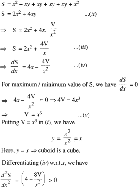 Show that the surface area of a closed cuboid with square base and