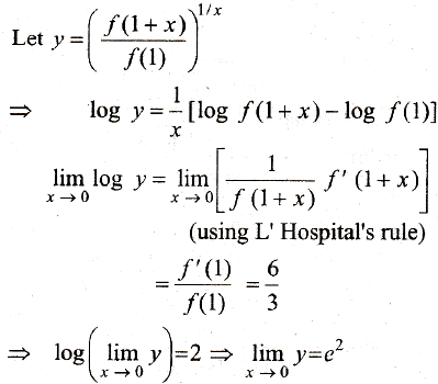 Let F R R Be Such That F 1 3 And F 1 6 Then Lim F 1 X F 1 1 X For X 0 Equals Sarthaks Econnect Largest Online Education Community