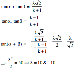 Let A And B Be Two Real Roots Of The Equation K 1 Tan 2x 2 Ltanx 1 K Where K 1 Sarthaks Econnect Largest Online Education Community