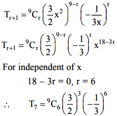 If The Term Independent Of X In The Expansion Of 3 2 X 2 1 3x 9 Is K Then 18 K Is Equal To 1 9 2 11 3 5 4 7 Sarthaks Econnect Largest Online Education Community