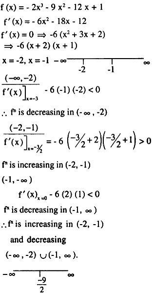 Find The Intervals In Which The Following Functions Are Strictly Increasing Or Decreasing A 2x 3 9x 2 12x 1 Sarthaks Econnect Largest Online Education Community