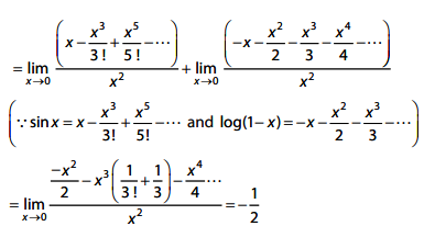 Lim X 0 Sinx Log 1 X X 2 Is Equal To A 0 B 1 2 Sarthaks Econnect Largest Online Education Community