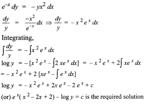 Solve Yx 2 Dx E Xdy 0 Sarthaks Econnect Largest Online Education Community
