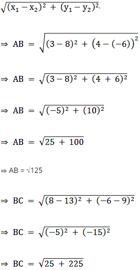 Prove That The Points 3 4 8 6 And 13 9 Are The Vertices Of A Right Angled Triangle Sarthaks Econnect Largest Online Education Community