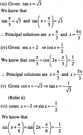 Find The Principal Solution Of The Following Equations I Sinx 3 2 Ii Tanx 1 3 Sarthaks Econnect Largest Online Education Community