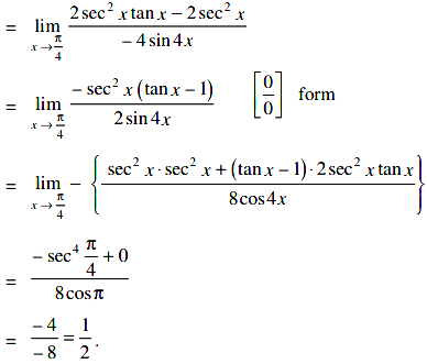 Evaluate Lim X P 4 Sec 2x 2tanx 1 Cos4x Sarthaks Econnect Largest Online Education Community