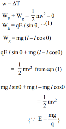 In Space Horizontal Electric Field E Mg Q Exist As Shown In Figure And A Mass M Attached At The End Of A Light Rod Sarthaks Econnect Largest Online Education Community