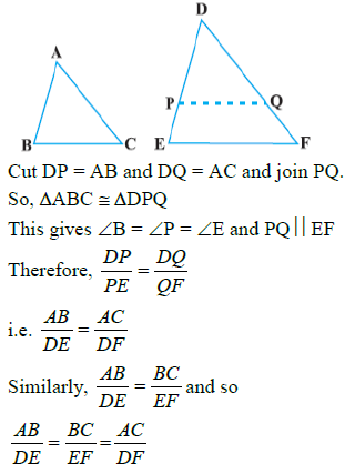 Prove That If In Two Triangles The Corresponding Angles Are Equal Then Their Corresponding Sides Are In The Same Ratio Or Proportion Sarthaks Econnect Largest Online Education Community