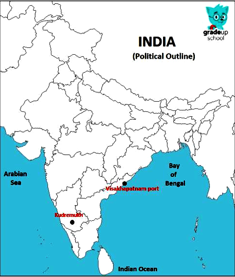 Visakhapatnam In India Map Two Features A And B Are Marked On The Given Political Map Of India.  Identify Them - Sarthaks Econnect | Largest Online Education Community