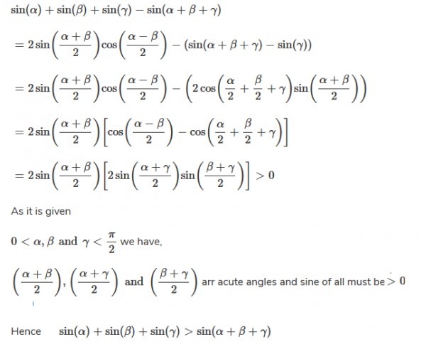 If 0 A B G P 2 Prove That Sin A Sin B Sin G Sin A B G Sarthaks Econnect Largest Online Education Community