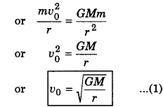 expressions for orbital velocity and time period of satellite.