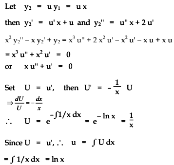 Y1 X Is A Solution To X 2 Y X Y Y 0 X 0 Find A Second Linearly Independent Solution Sarthaks Econnect Largest Online Education Community