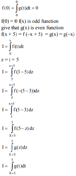 Let F X G T T 0 X Dt Where G Is A Non Zero Even Function If F X 5 G X Then F T T 0 X Dt Equals Sarthaks Econnect