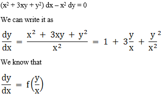 In Differential Equations Show That It Is Homogeneous And Solve It X 2 3xy Y 2 Dx X 2 Dy 0 Sarthaks Econnect Largest Online Education Community