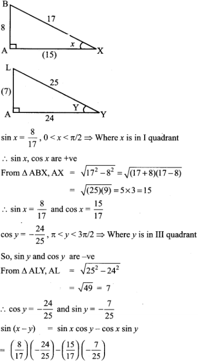 Find Sin X Y Given That Sin X 8 17 With 0 X P 2 And Cos Y 24 25 With P Y 3p 2 Sarthaks Econnect Largest Online Education Community